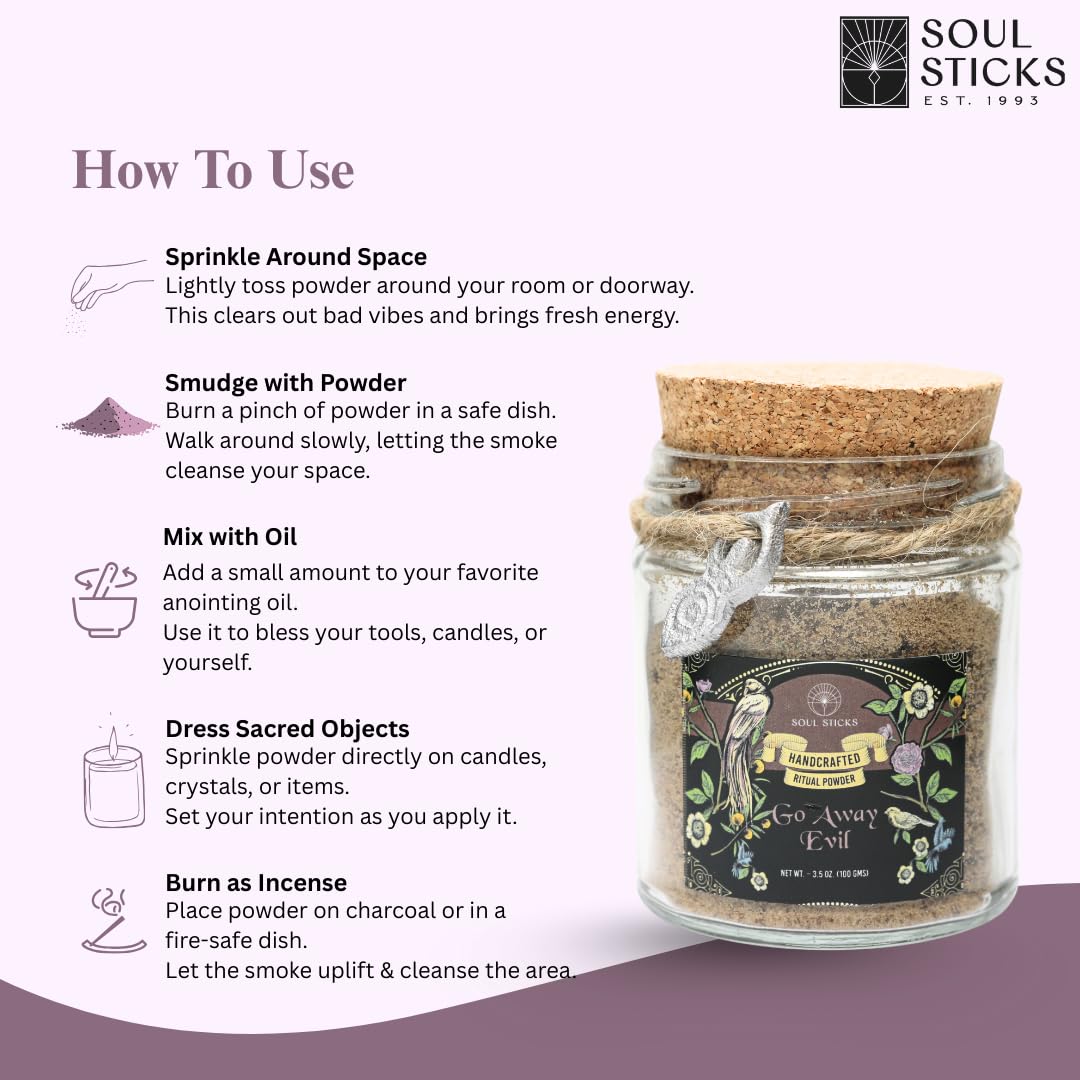 Soul Sticks Aura Cleansing Ritual Powder – Natural Herbs for Energy Clearing, Spiritual Detox, Witchcraft Rituals, Wiccan Cleansing, Negative Energy Removal, Healing Spells (Aura Cleansing)