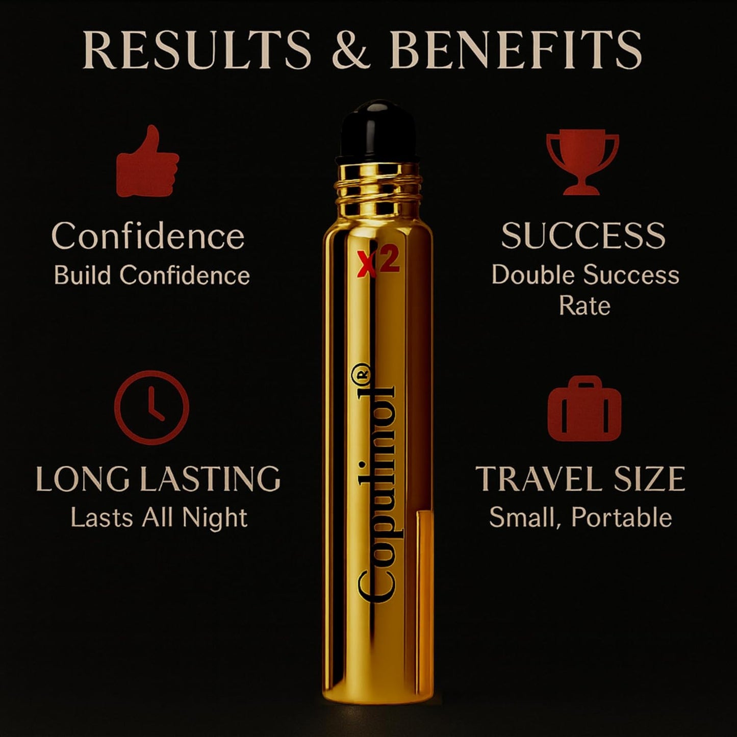 Pherolec Global COPULINOL X2 100% Pheromone for Women Strength Pheromones Perfumes Cologne Essential Oil Original Long-lasting Infused Best Scent Travel Perfume For Her Fragrances Roll-On 0.27 Fl Oz
