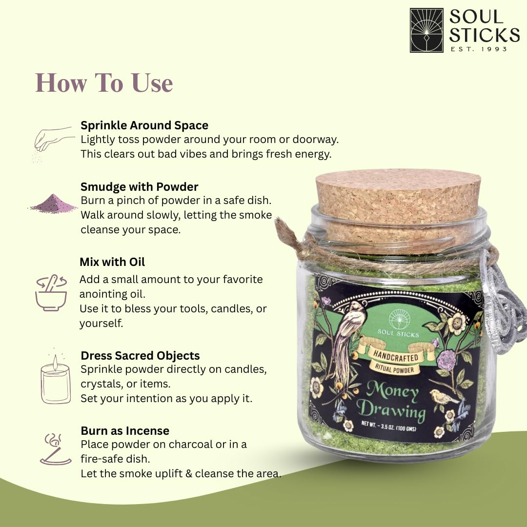 Soul Sticks Aura Cleansing Ritual Powder – Natural Herbs for Energy Clearing, Spiritual Detox, Witchcraft Rituals, Wiccan Cleansing, Negative Energy Removal, Healing Spells (Aura Cleansing)