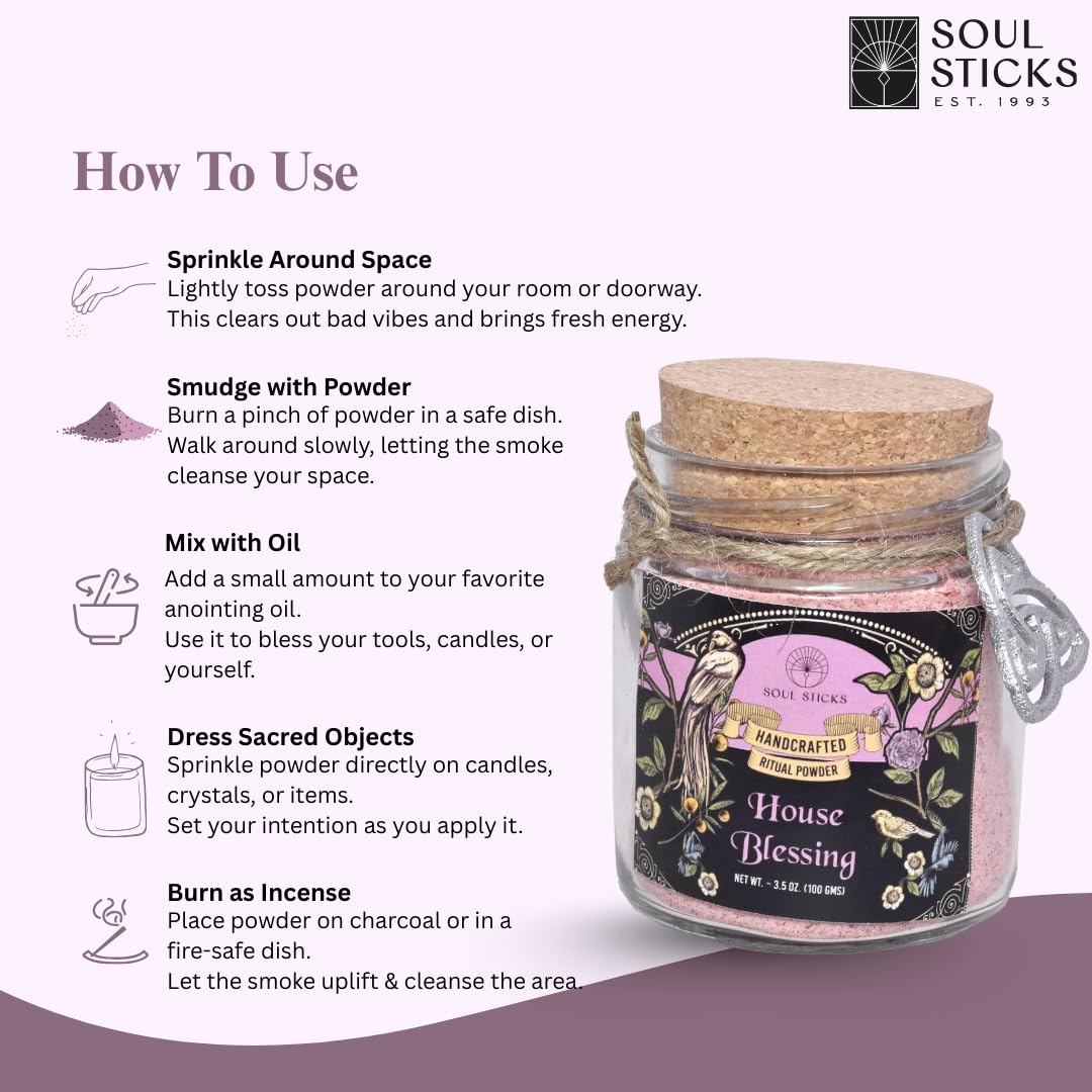 Soul Sticks Aura Cleansing Ritual Powder – Natural Herbs for Energy Clearing, Spiritual Detox, Witchcraft Rituals, Wiccan Cleansing, Negative Energy Removal, Healing Spells (Aura Cleansing)