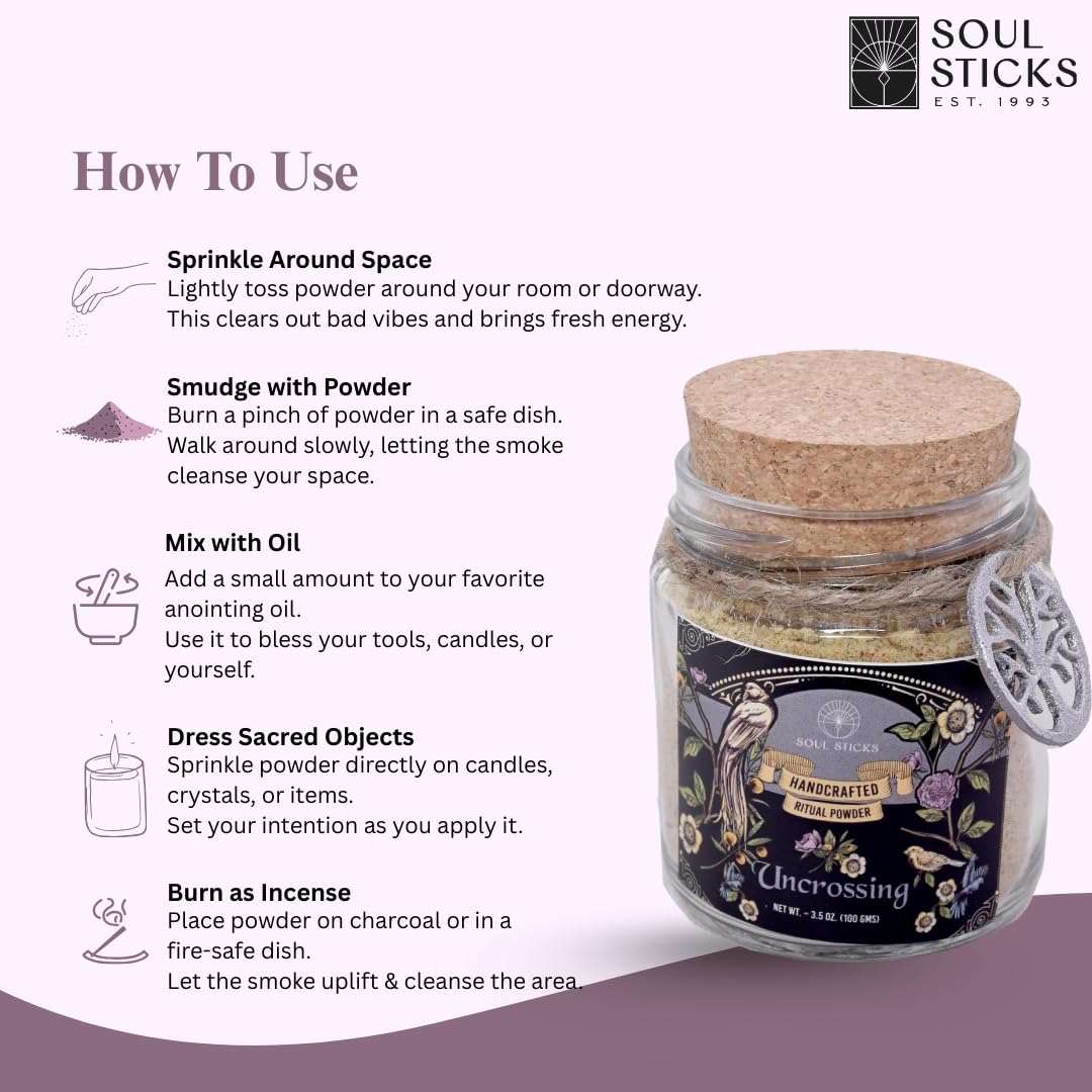 Soul Sticks Aura Cleansing Ritual Powder – Natural Herbs for Energy Clearing, Spiritual Detox, Witchcraft Rituals, Wiccan Cleansing, Negative Energy Removal, Healing Spells (Aura Cleansing)