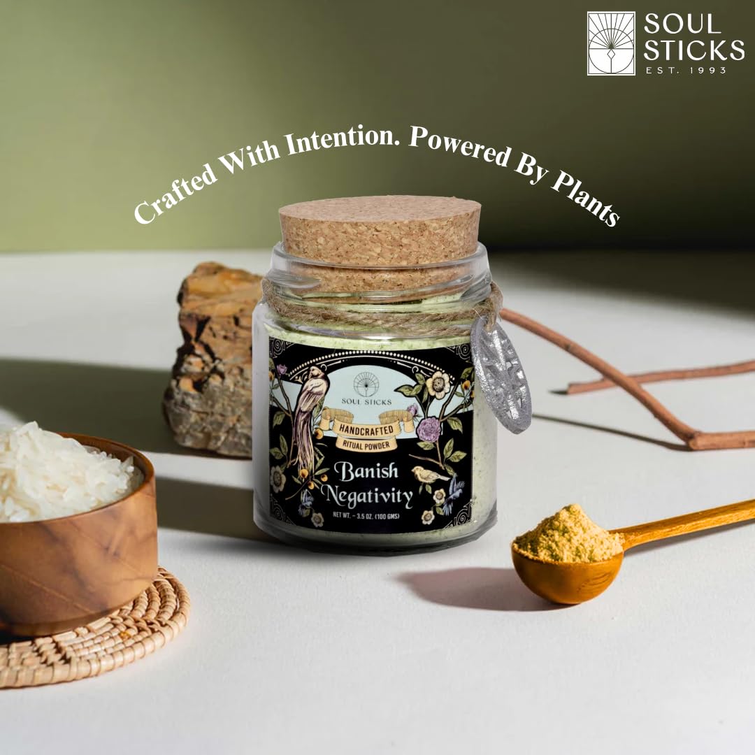 Soul Sticks Aura Cleansing Ritual Powder – Natural Herbs for Energy Clearing, Spiritual Detox, Witchcraft Rituals, Wiccan Cleansing, Negative Energy Removal, Healing Spells (Aura Cleansing)