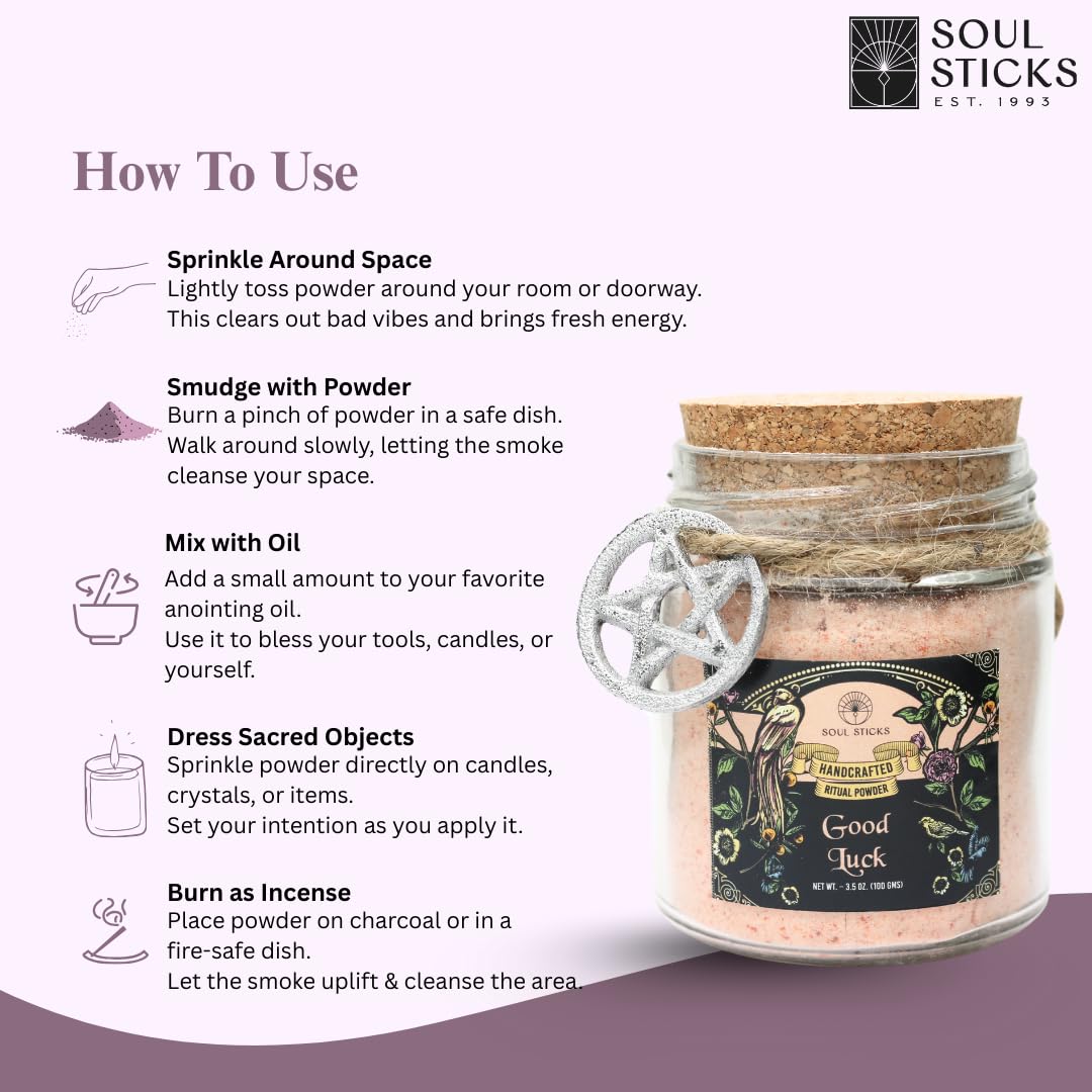 Soul Sticks Aura Cleansing Ritual Powder – Natural Herbs for Energy Clearing, Spiritual Detox, Witchcraft Rituals, Wiccan Cleansing, Negative Energy Removal, Healing Spells (Aura Cleansing)